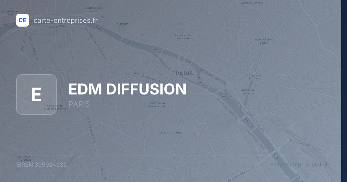 EDM DIFFUSION — 399924935 — fiche entreprise