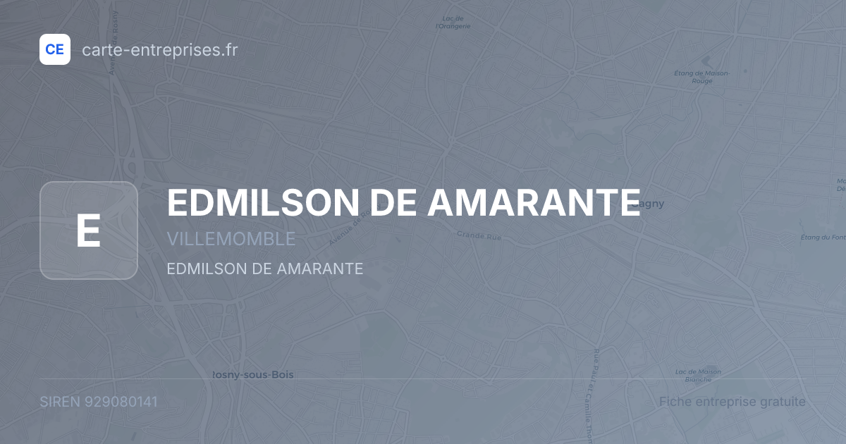 EDMILSON DE AMARANTE — 929080141 — fiche entreprise