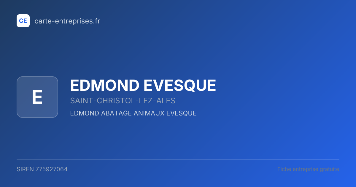 EDMOND EVESQUE — 775927064 — fiche entreprise