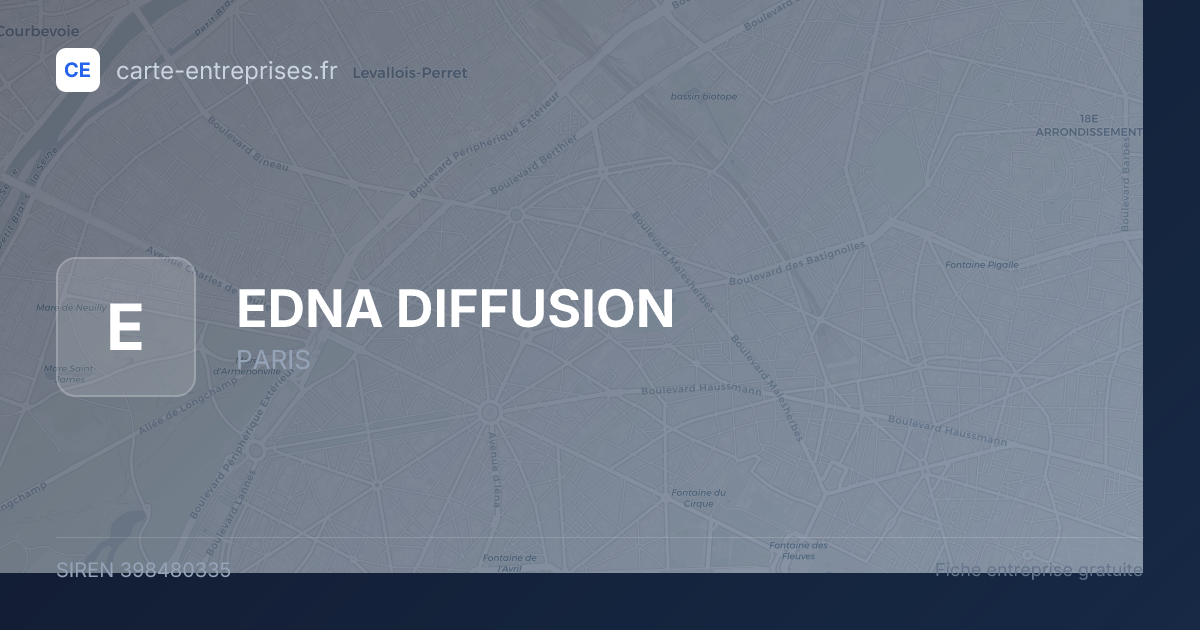 EDNA DIFFUSION — 398480335 — fiche entreprise