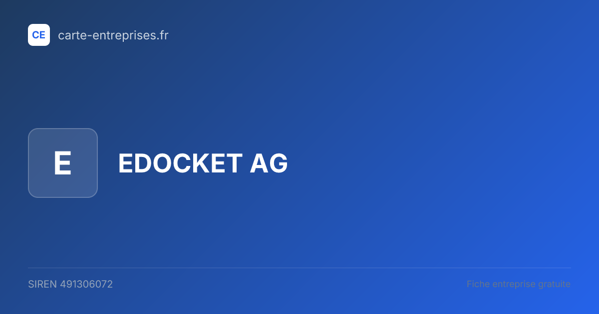 EDOCKET AG — 491306072 — fiche entreprise