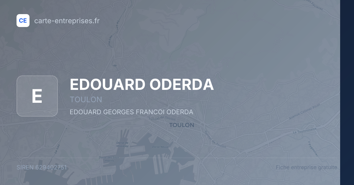 EDOUARD ODERDA — 629402751 — fiche entreprise