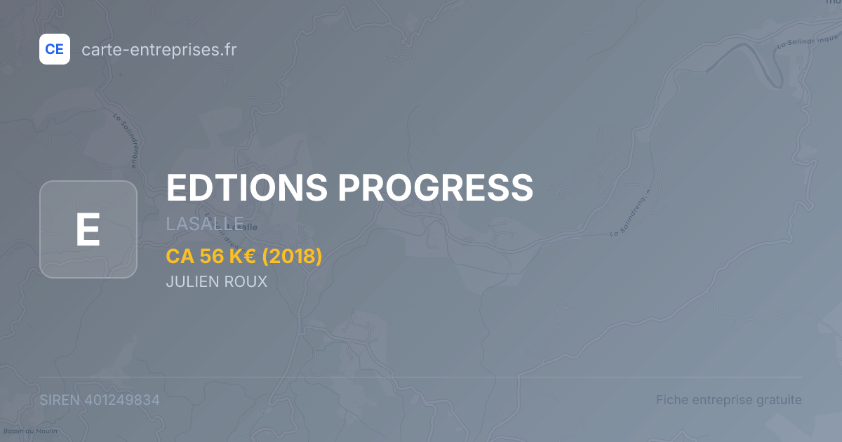 EDTIONS PROGRESS — 401249834 — fiche entreprise