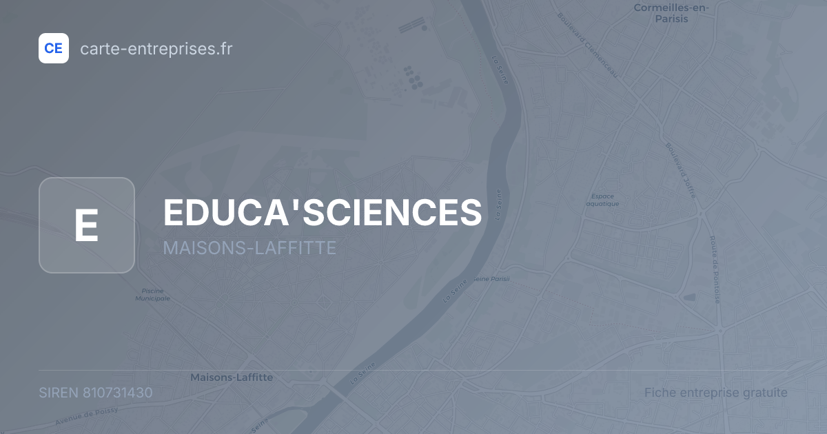 EDUCA'SCIENCES — 810731430 — fiche entreprise