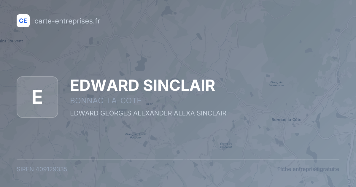 EDWARD SINCLAIR — 409129335 — fiche entreprise