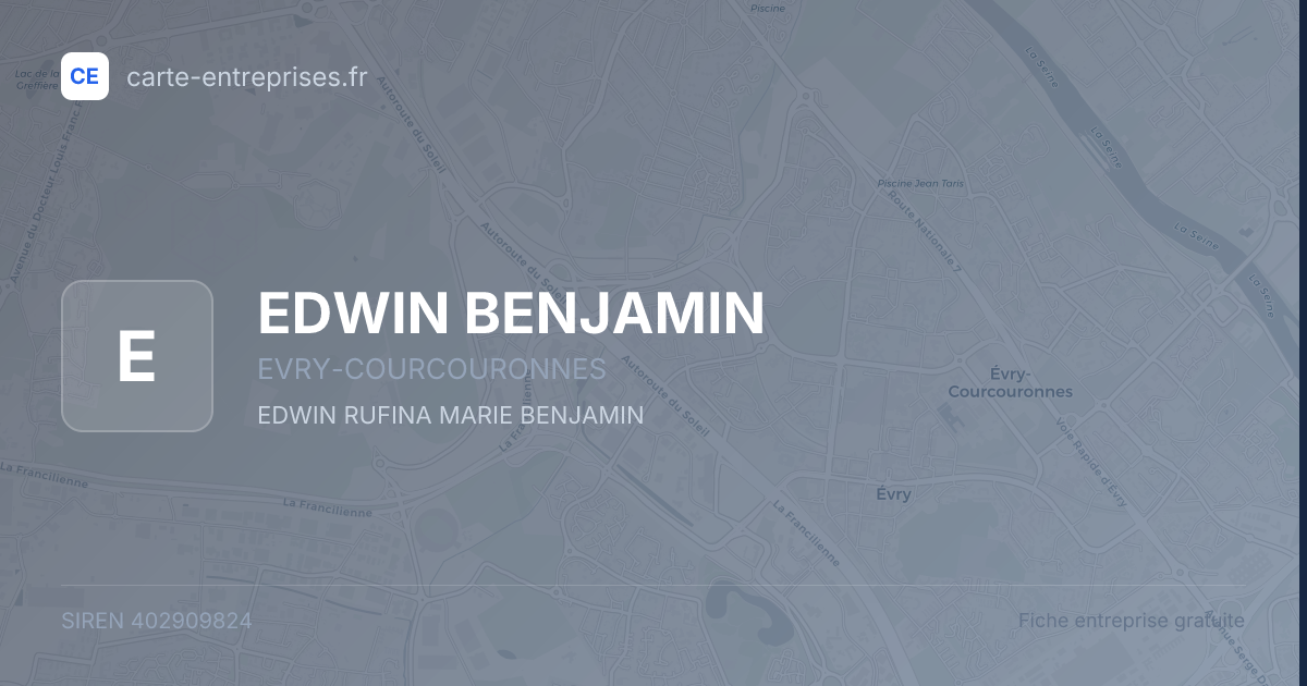 EDWIN BENJAMIN — 402909824 — fiche entreprise