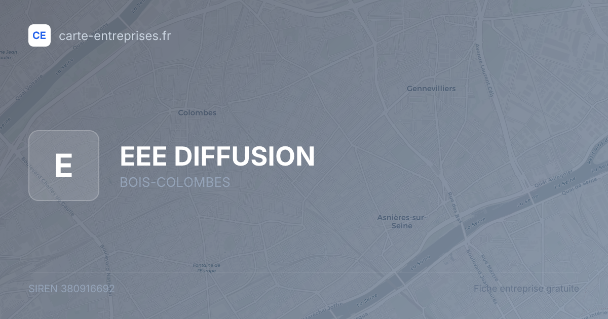 EEE DIFFUSION — 380916692 — fiche entreprise