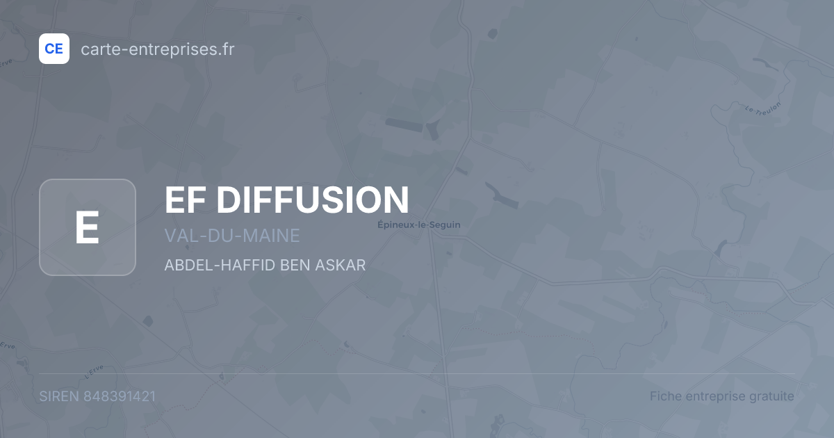 EF DIFFUSION — 848391421 — fiche entreprise