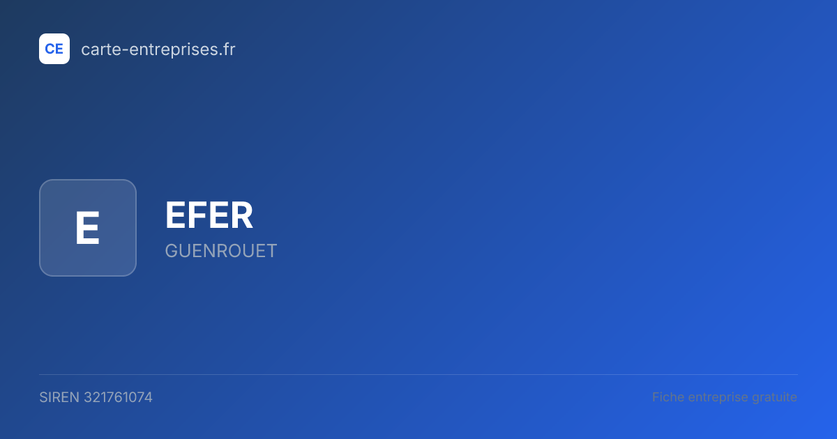 EFER — 321761074 — fiche entreprise