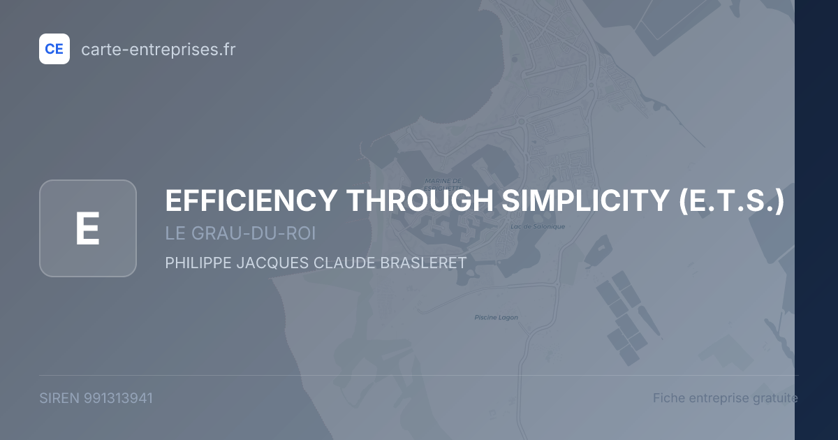 EFFICIENCY THROUGH SIMPLICITY (E.T.S.) — 991313941 — fiche entreprise