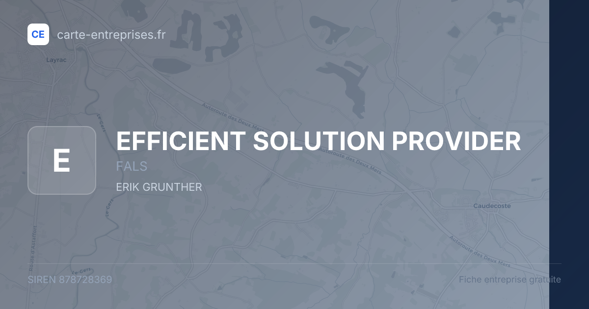 EFFICIENT SOLUTION PROVIDER — 878728369 — fiche entreprise
