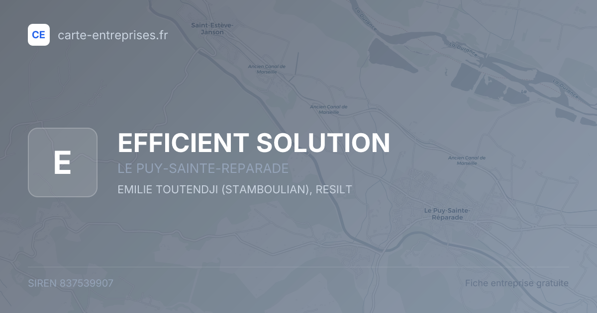 EFFICIENT SOLUTION — 837539907 — fiche entreprise