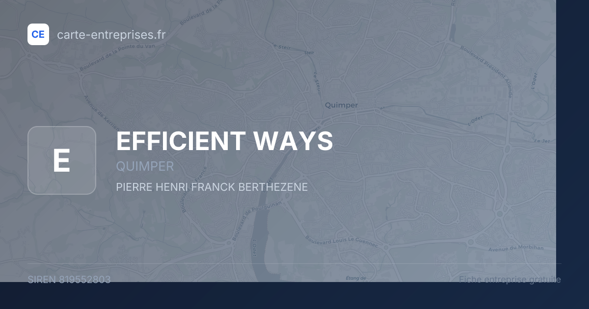 EFFICIENT WAYS — 819552803 — fiche entreprise