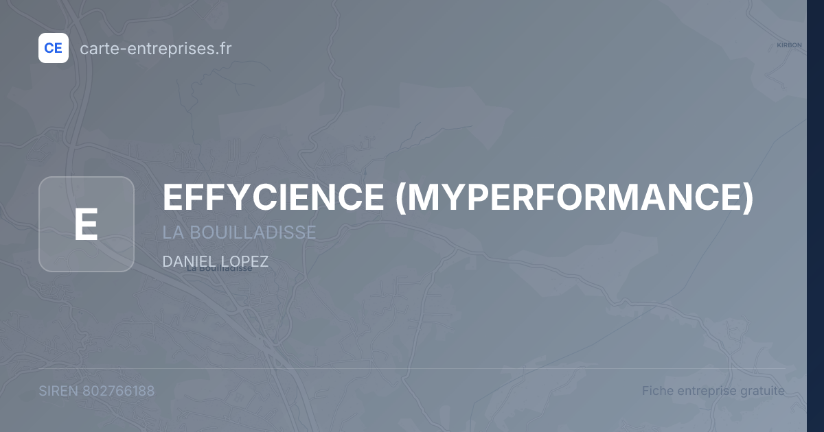 EFFYCIENCE (MYPERFORMANCE) — 802766188 — fiche entreprise