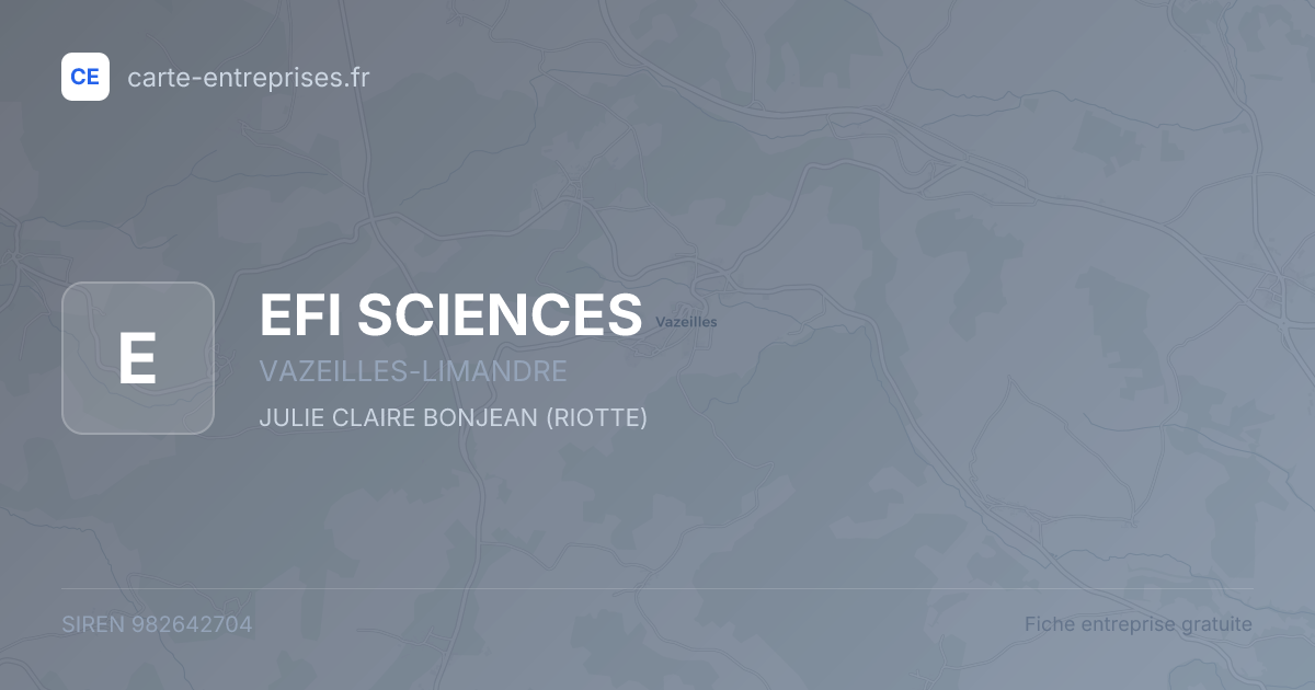 EFI SCIENCES — 982642704 — fiche entreprise