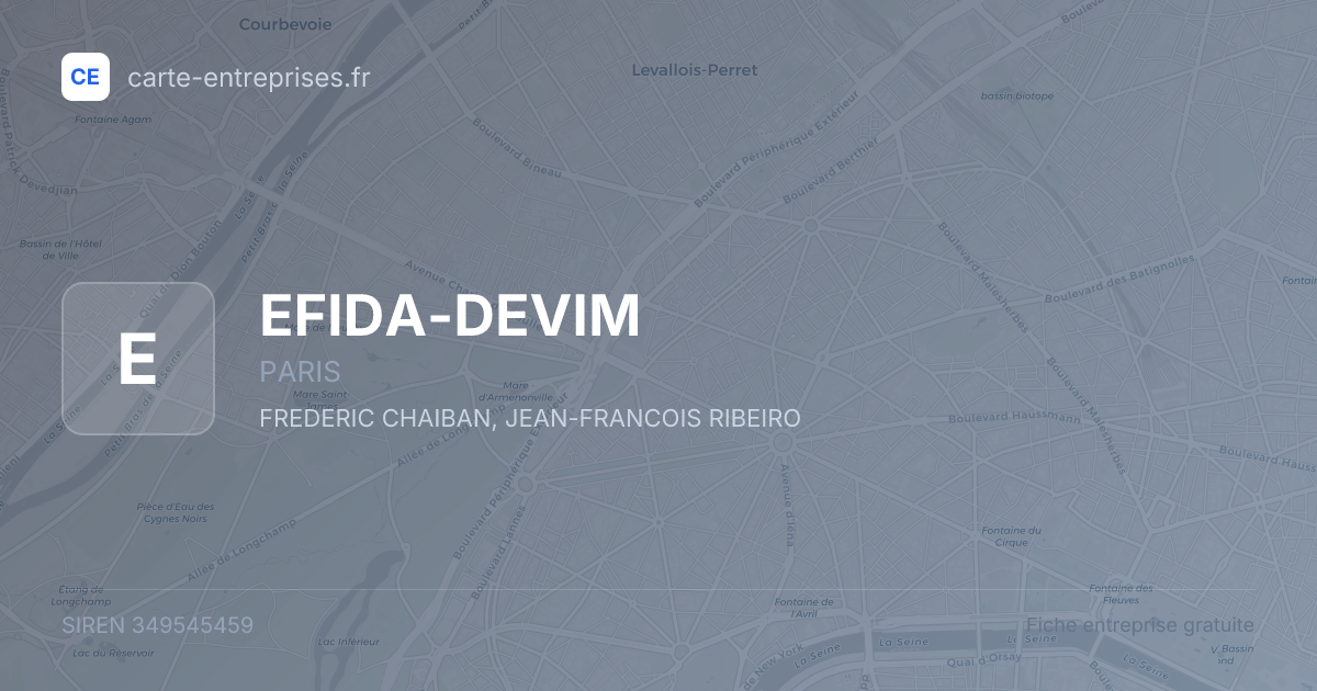 EFIDA-DEVIM — 349545459 — fiche entreprise