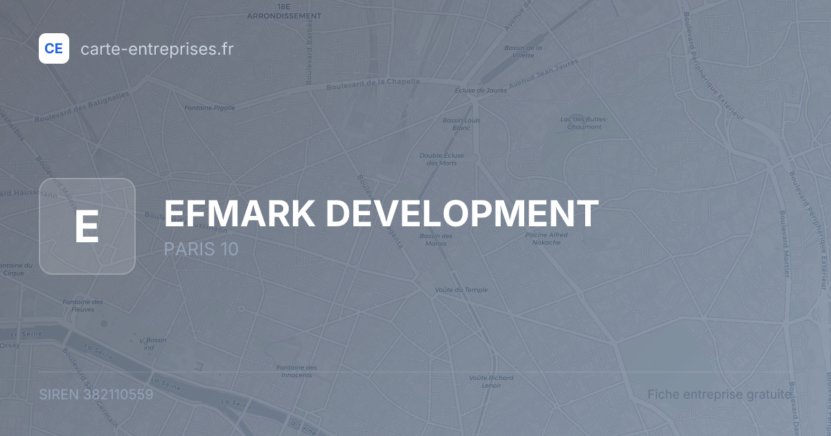 EFMARK DEVELOPMENT — 382110559 — fiche entreprise