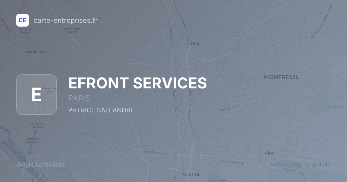 EFRONT SERVICES — 527941256 — fiche entreprise