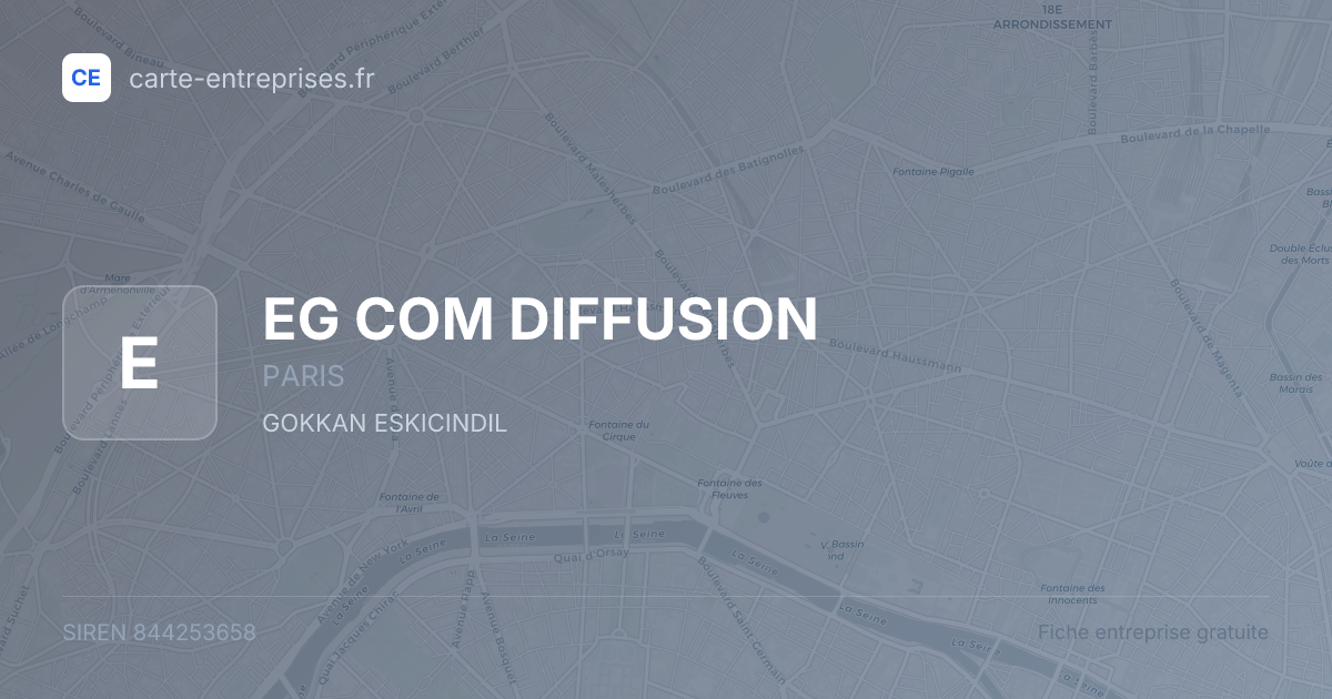 EG COM DIFFUSION — 844253658 — fiche entreprise