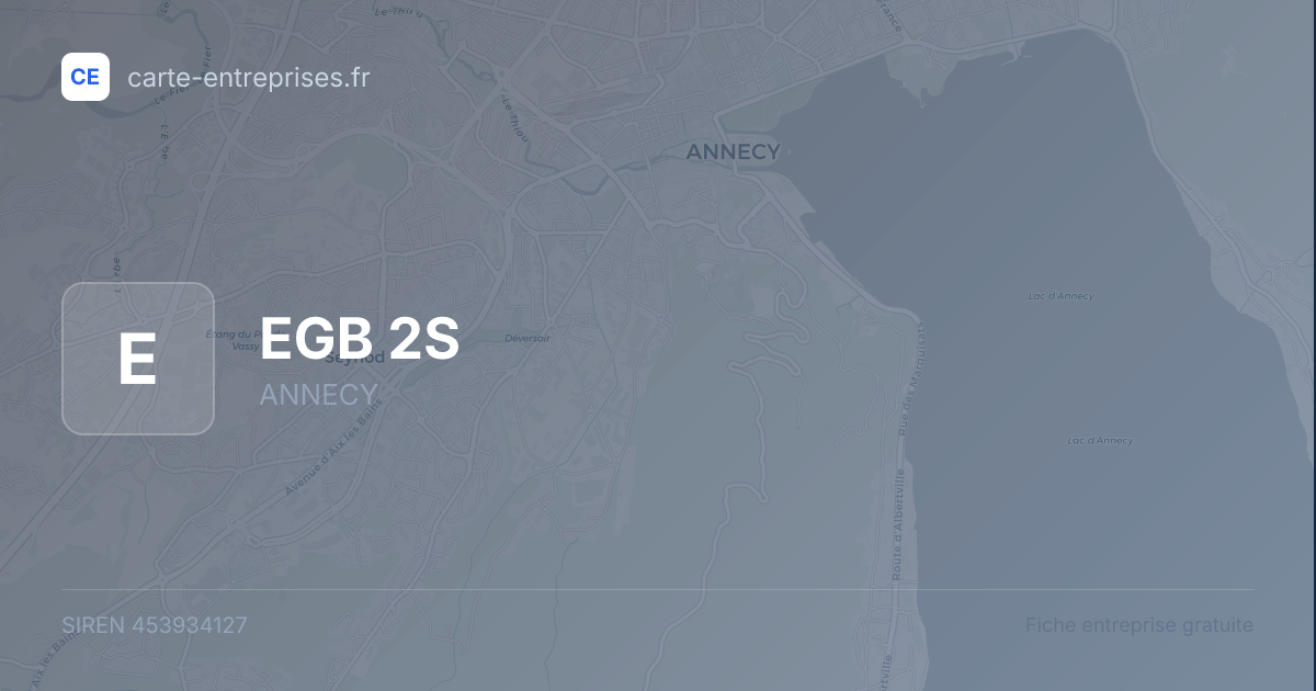 EGB 2S — 453934127 — fiche entreprise