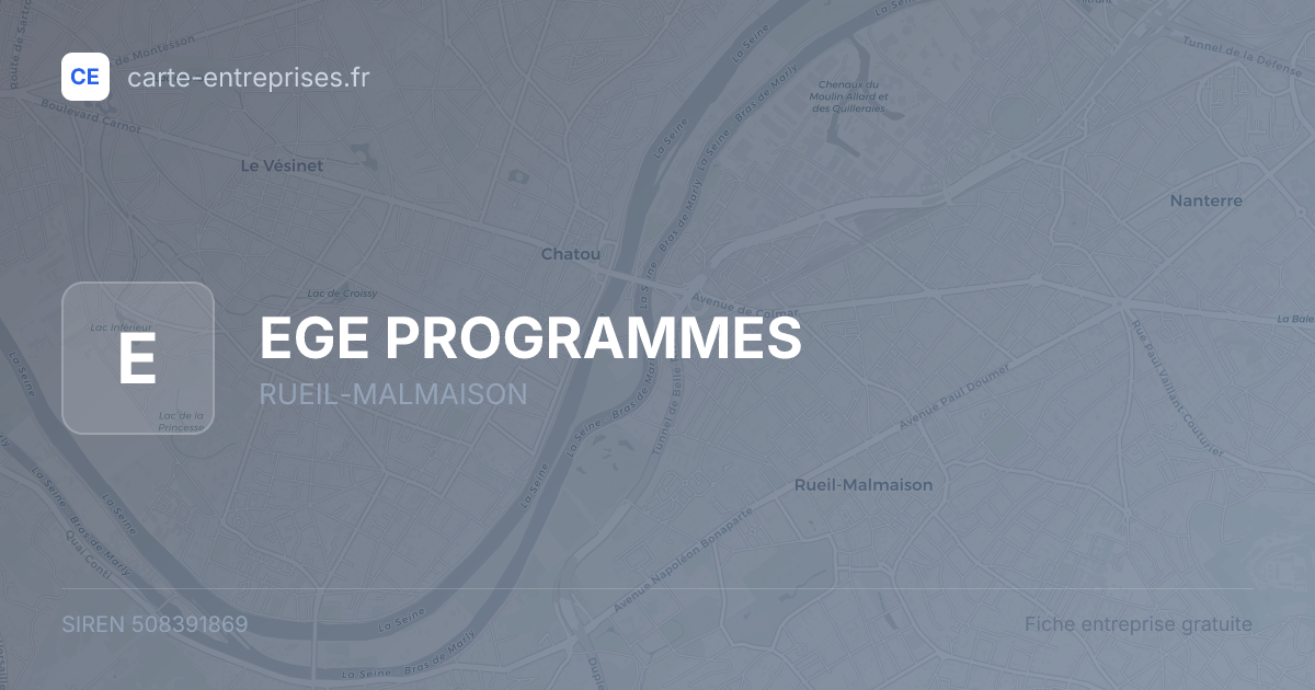 EGE PROGRAMMES — 508391869 — fiche entreprise