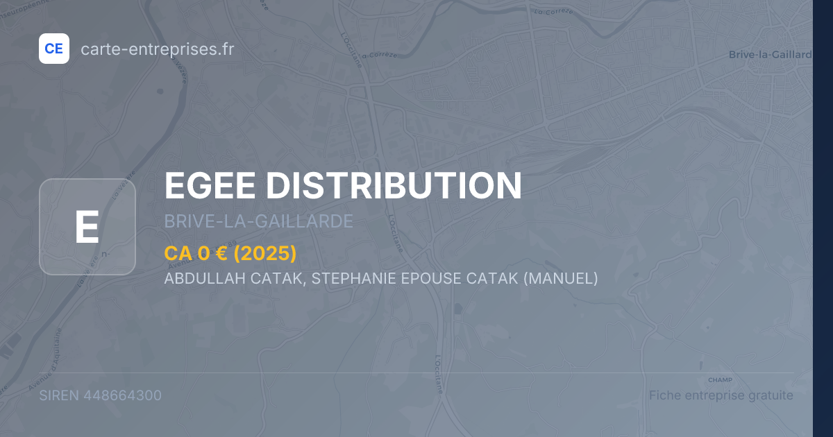 EGEE DISTRIBUTION — 448664300 — fiche entreprise
