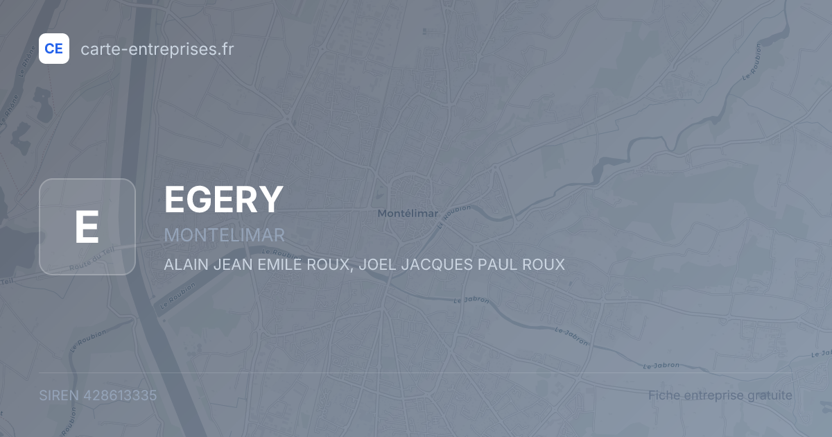 EGERY — 428613335 — fiche entreprise