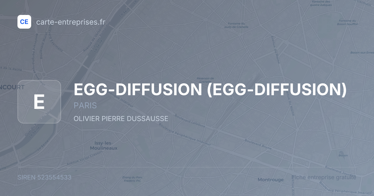 EGG-DIFFUSION — 523554533 — fiche entreprise