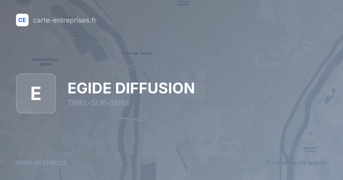 EGIDE DIFFUSION — 403346323 — fiche entreprise