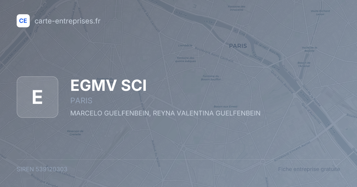 EGMV SCI — 539120303 — fiche entreprise