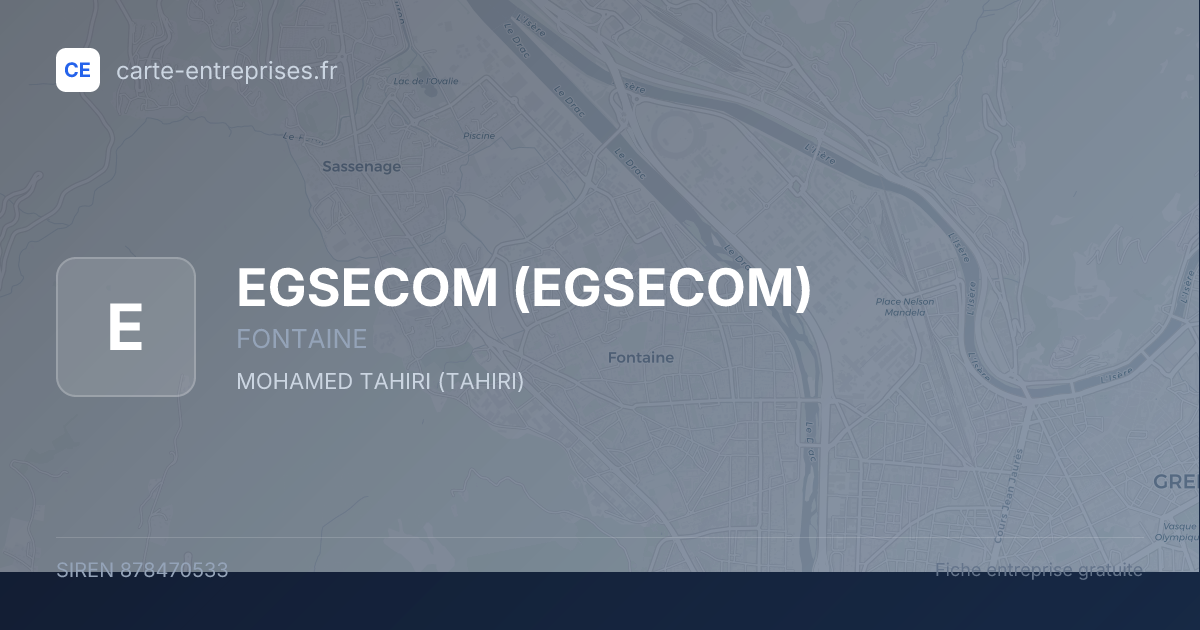 EGSECOM — 878470533 — fiche entreprise