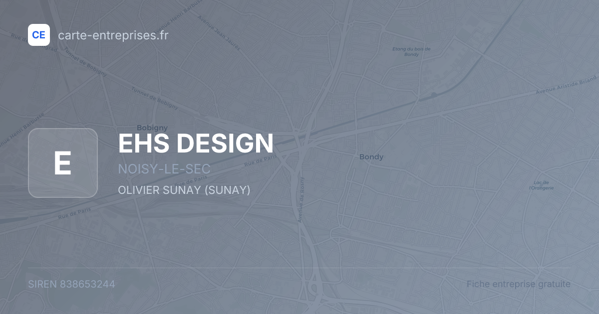 EHS DESIGN — 838653244 — fiche entreprise