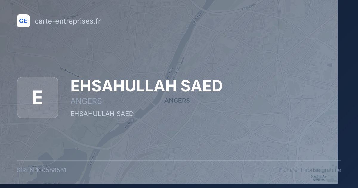 EHSAHULLAH SAED — 100588581 — fiche entreprise