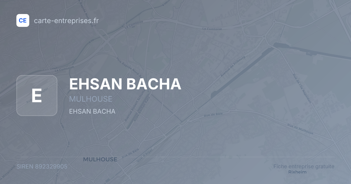 EHSAN BACHA — 892329905 — fiche entreprise