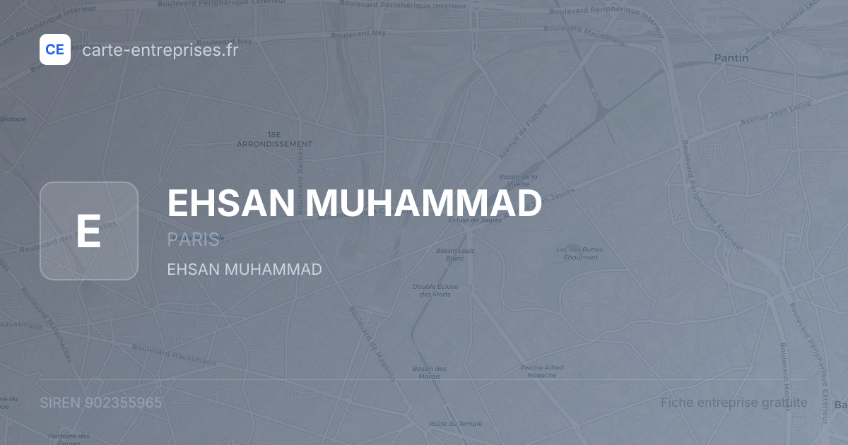EHSAN MUHAMMAD — 902355965 — fiche entreprise