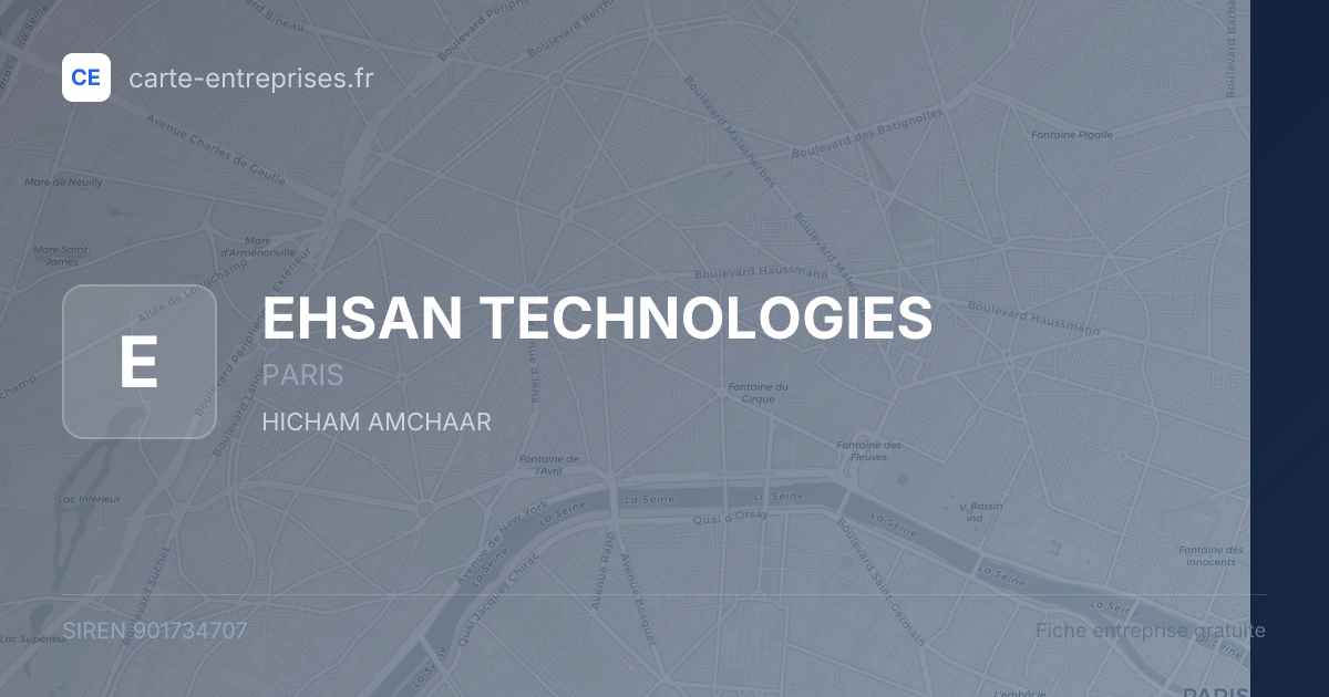 EHSAN TECHNOLOGIES — 901734707 — fiche entreprise