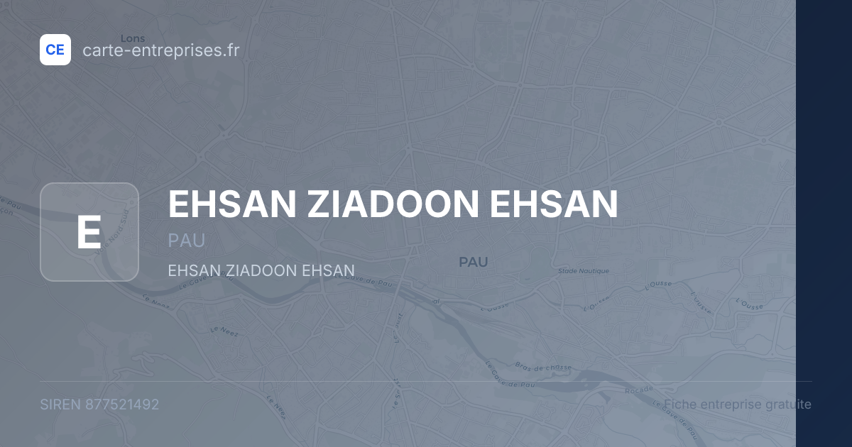 EHSAN ZIADOON EHSAN — 877521492 — fiche entreprise