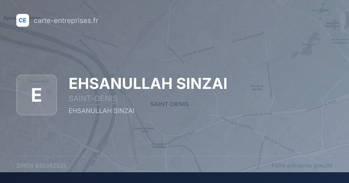 EHSANULLAH SINZAI — 935362525 — fiche entreprise