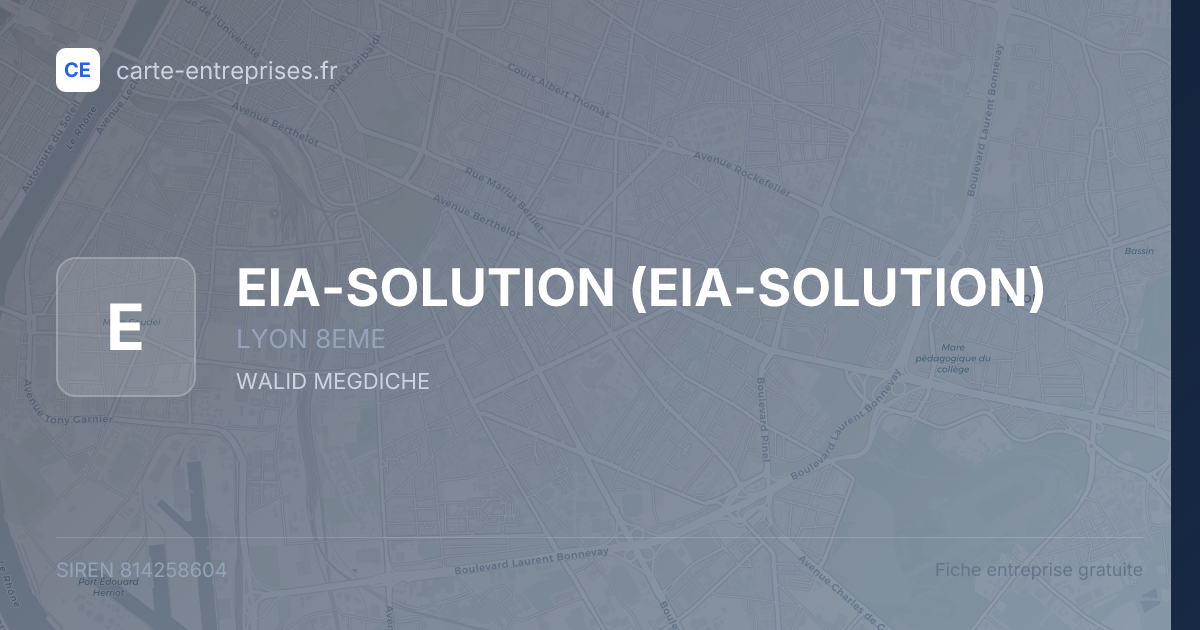 EIA-SOLUTION — 814258604 — fiche entreprise