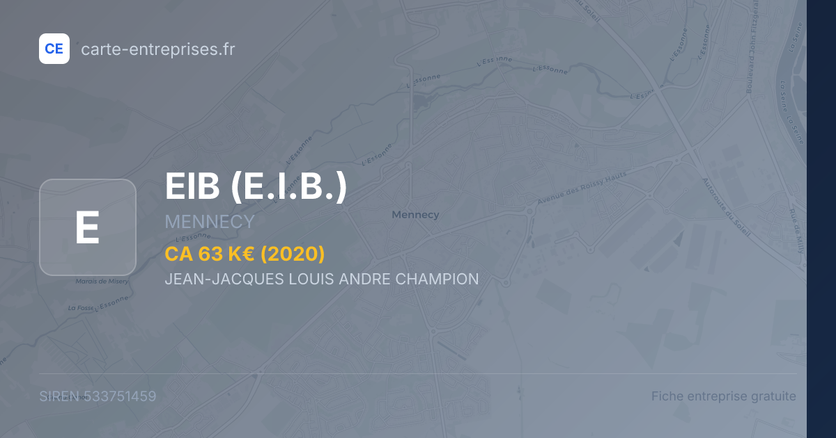 EIB (E.I.B.) — 533751459 — fiche entreprise