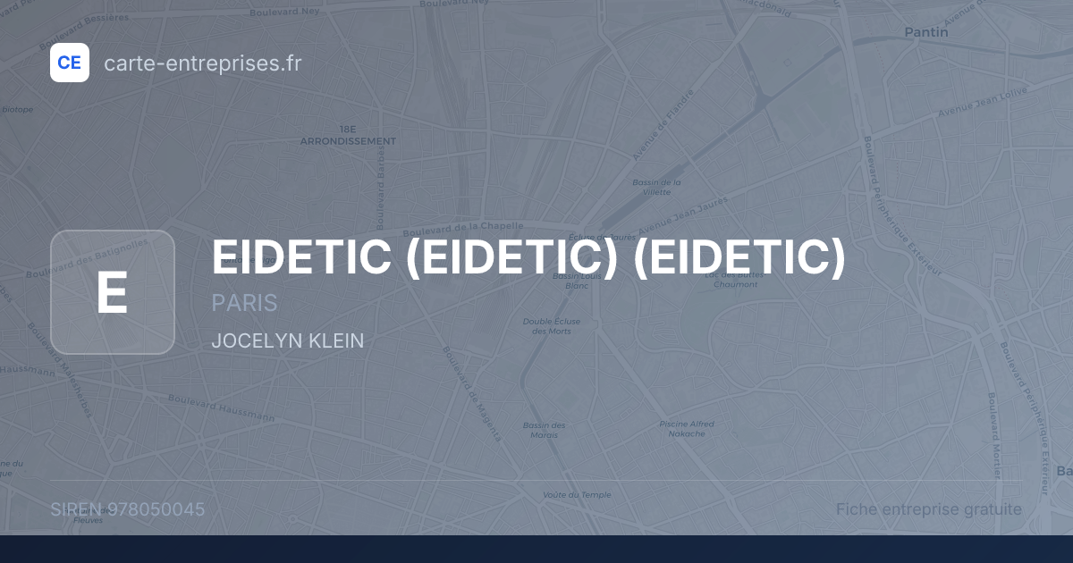 EIDETIC (EIDETIC) (EIDETIC) — 978050045 — fiche entreprise