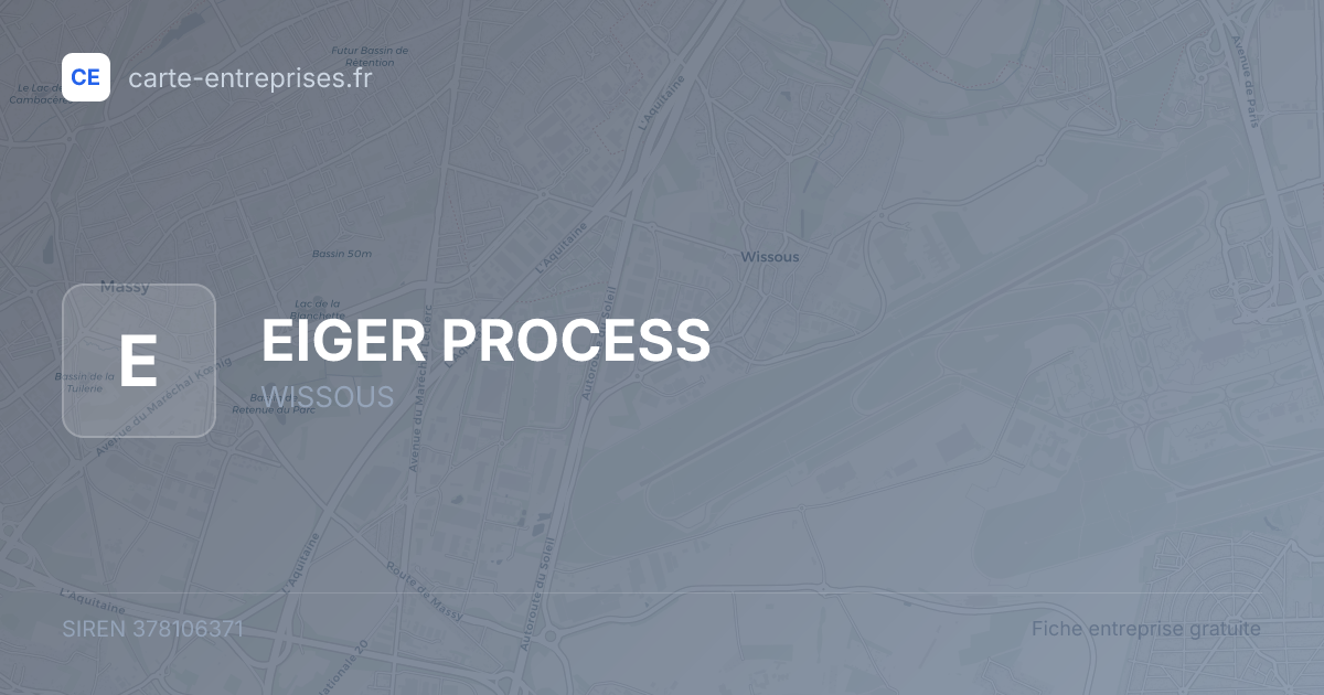 EIGER PROCESS — 378106371 — fiche entreprise