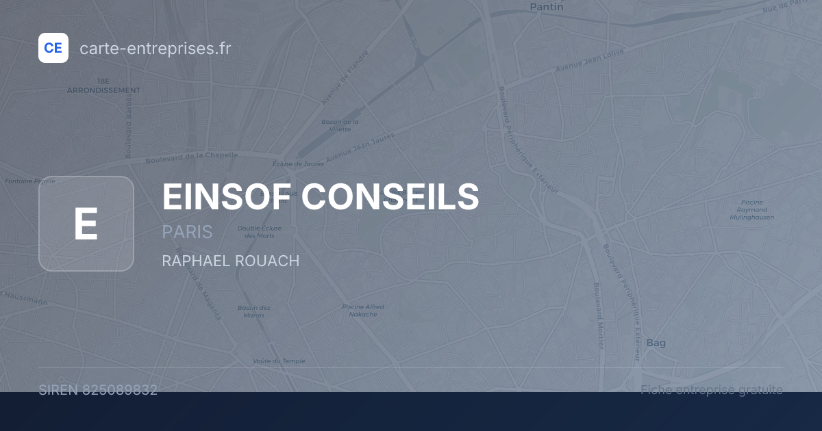 EINSOF CONSEILS — 825089832 — fiche entreprise