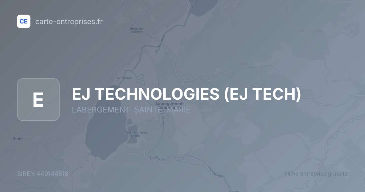 EJ TECHNOLOGIES (EJ TECH) — 449144518 — fiche entreprise