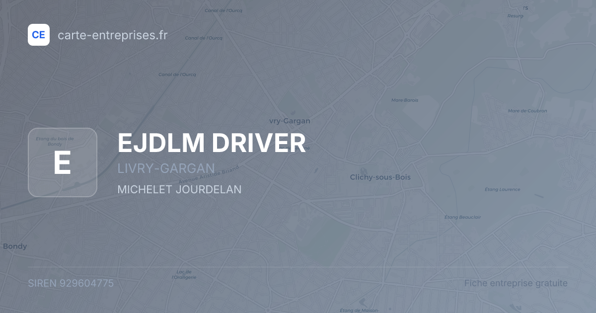 EJDLM DRIVER — 929604775 — fiche entreprise