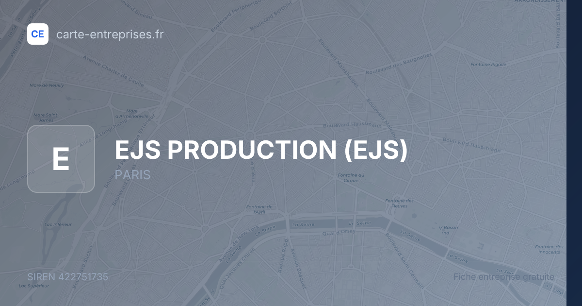 EJS PRODUCTION (EJS) — 422751735 — fiche entreprise