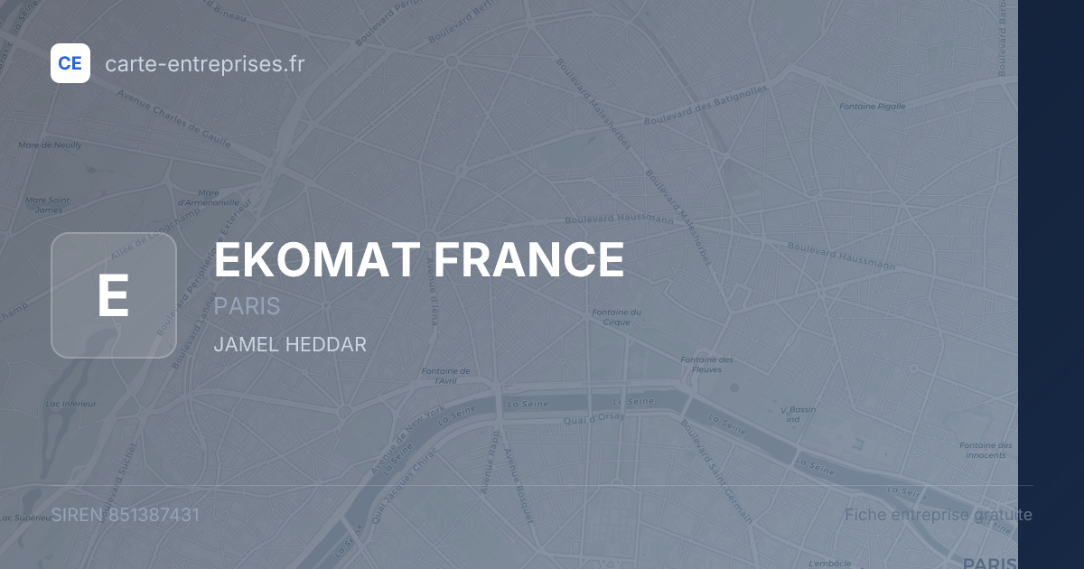 EKOMAT FRANCE — 851387431 — fiche entreprise