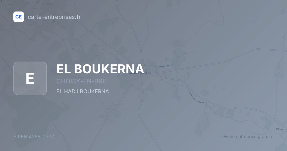 EL BOUKERNA — 428810337 — fiche entreprise