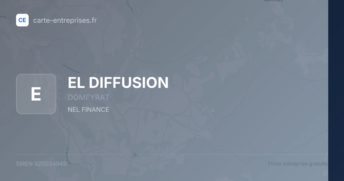 EL DIFFUSION — 920034949 — fiche entreprise