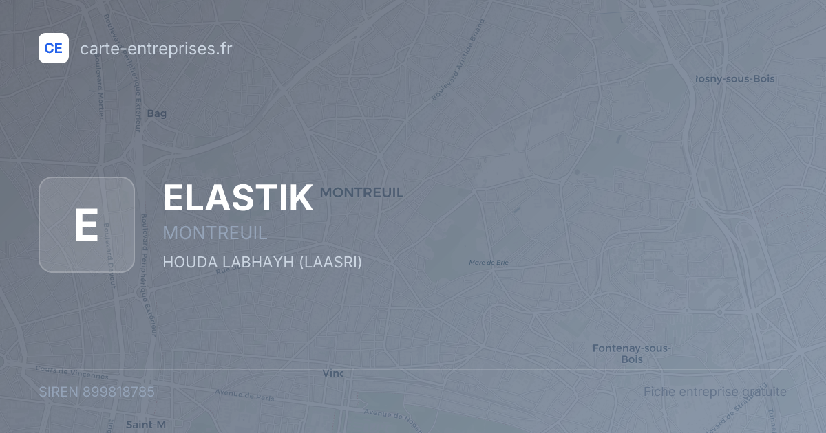 ELASTIK — 899818785 — fiche entreprise